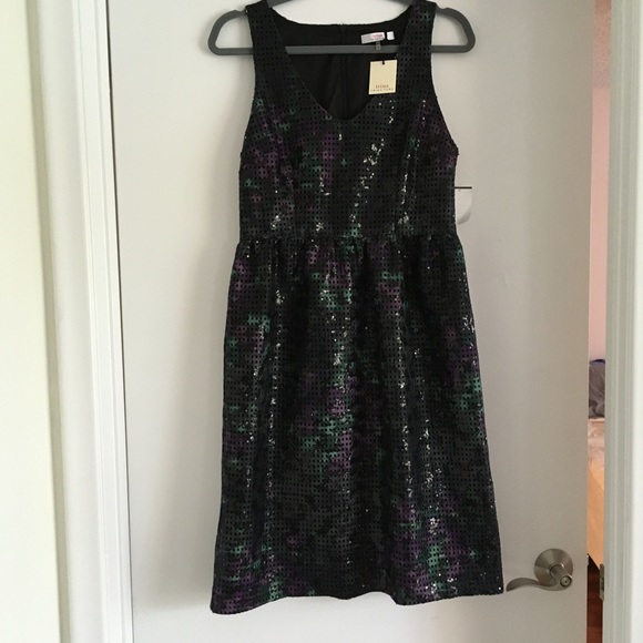 NWT Trina Turk black sequin cocktail dress M - Picture 4 of 13